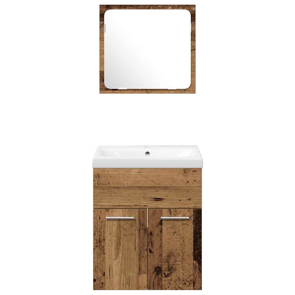 Bathroom Furniture Set 4 pcs Old Wood 41 x 38.5 x 46 cm